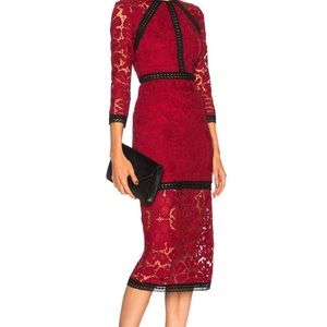 Alexis Randi scarlet red lace dress, XS